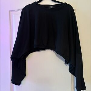 Dressed in LALA Black Cropped Hoodie